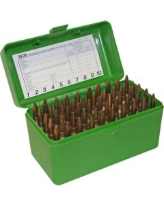 24RSLD-50-10 Ammo box 50 round flip-top 223 270 wssm 460 500 s&w green