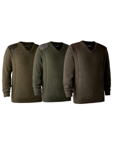 8638 Deerhunter Sheffield Knit with V-neck