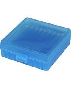 24P-100-22-24 Ammo box 100 round flip top for .22 lr clr blue